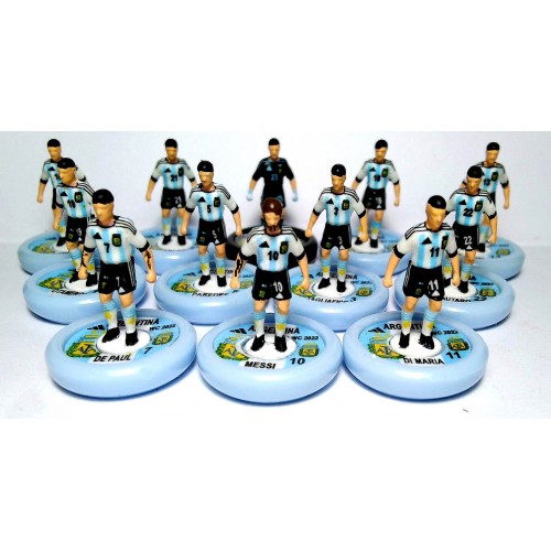Subbuteo Andrew Table Soccer Argentina 2022 World Cup Team on WSB Professional bases